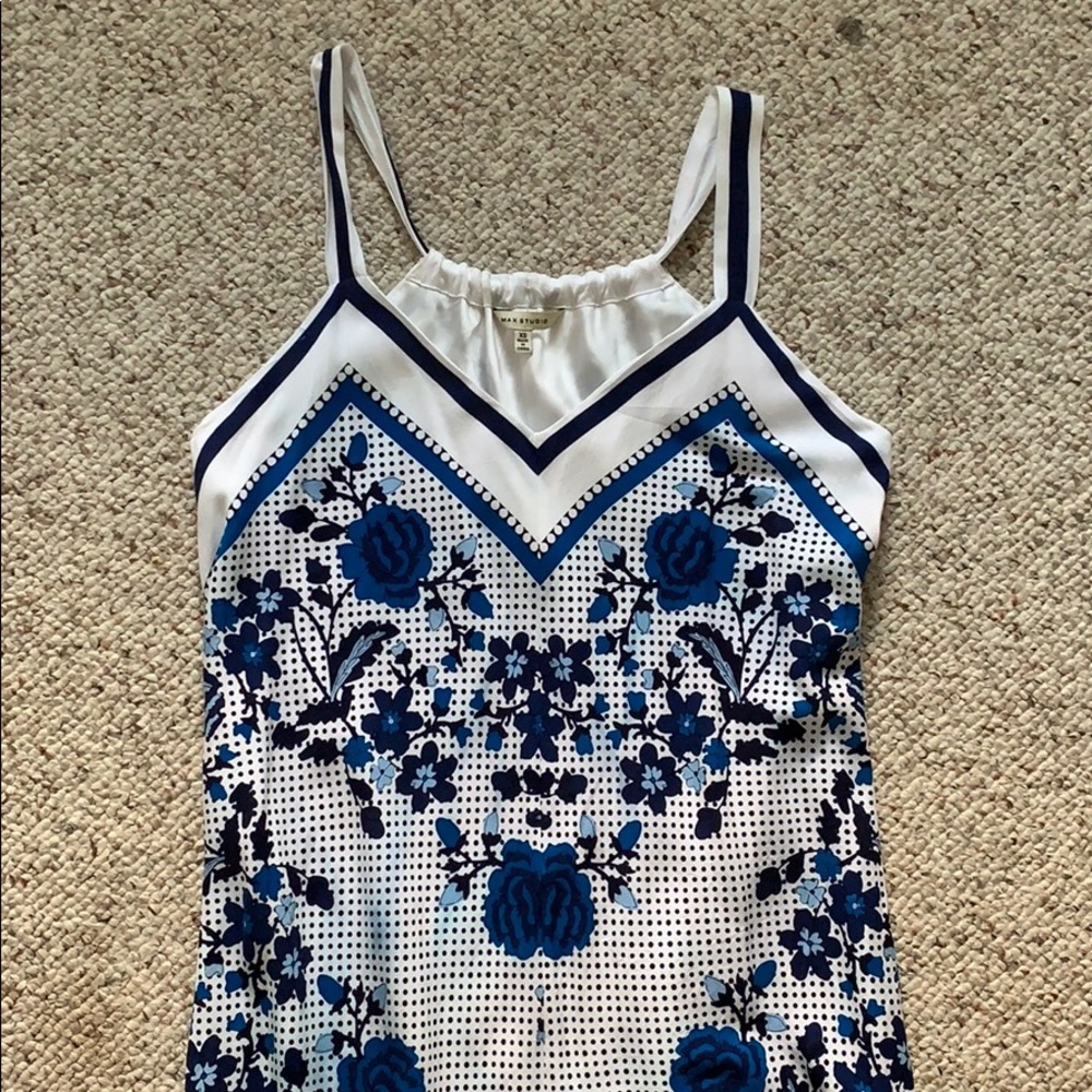Max Studio blue floral dot minidress